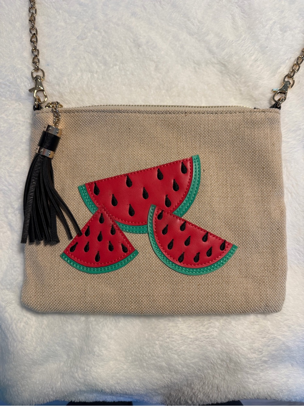 NWOT linen watermelon bag